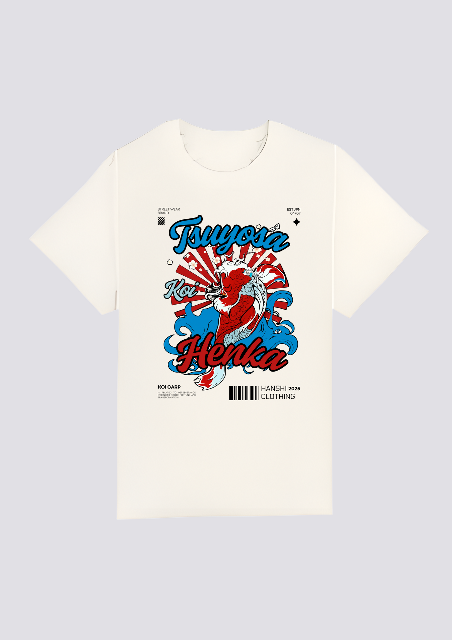 CAMISETA FRONTAL - 幸運の鯉 (Kōun no Koi)