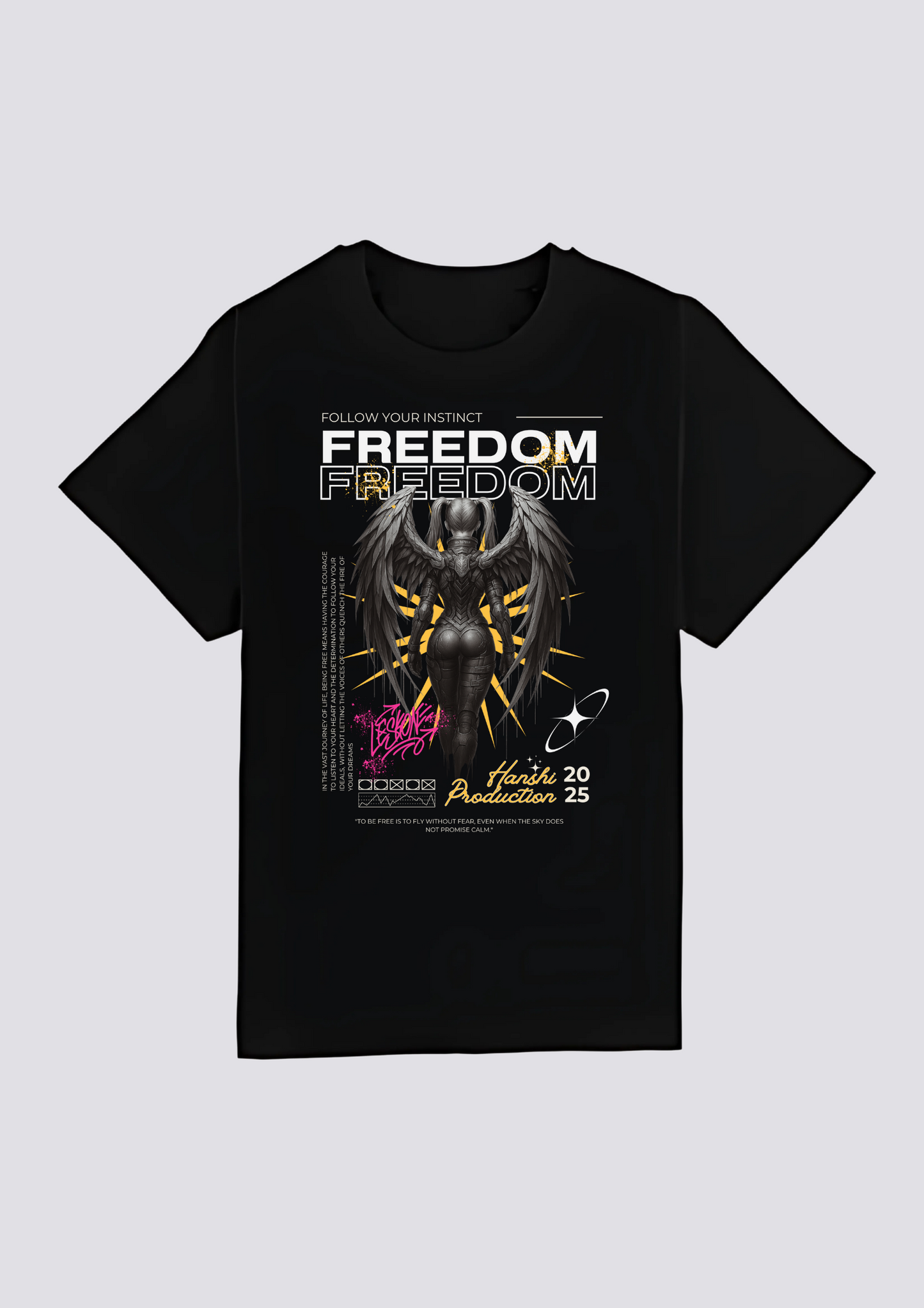 CAMISETA FRONTAL - 自由の翼 (Jiyū no Tsubasa)
