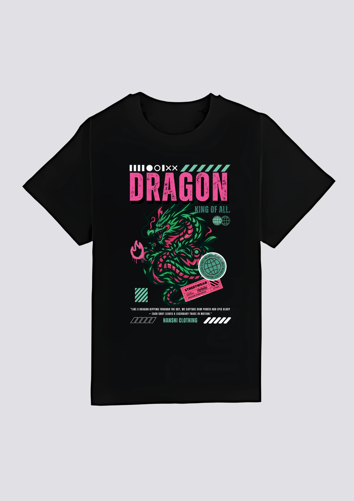 CAMISETA FRONTAL - 竜の炎 (Ryū no Honō)