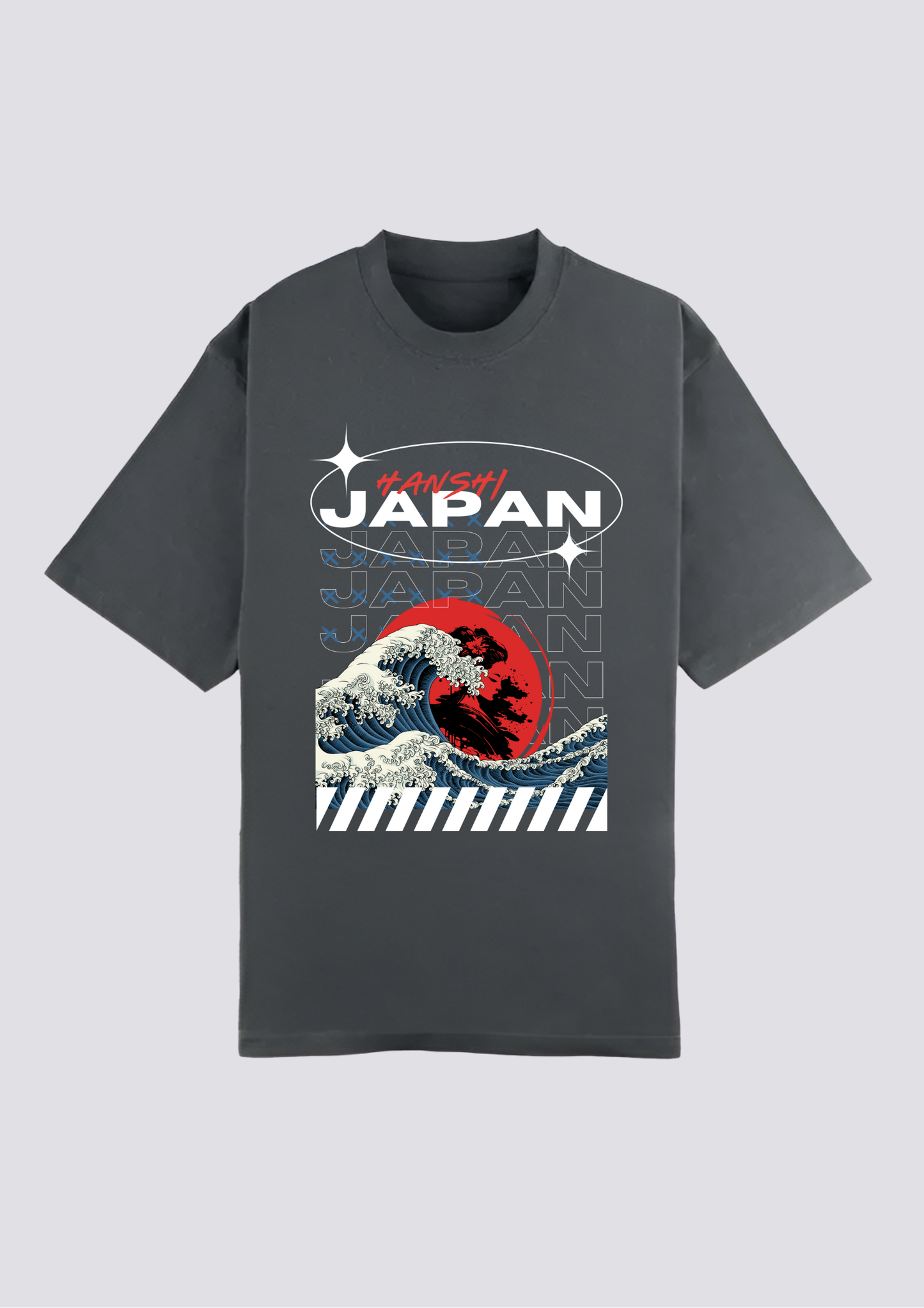 CAMISETA FRONTAL - 赤い波 (Akai Nami
