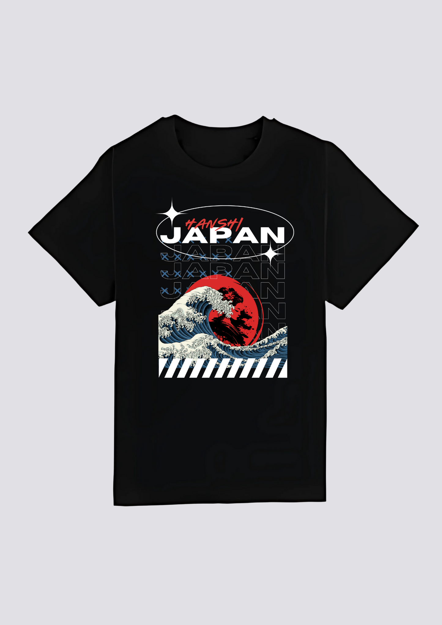 CAMISETA FRONTAL - 赤い波 (Akai Nami
