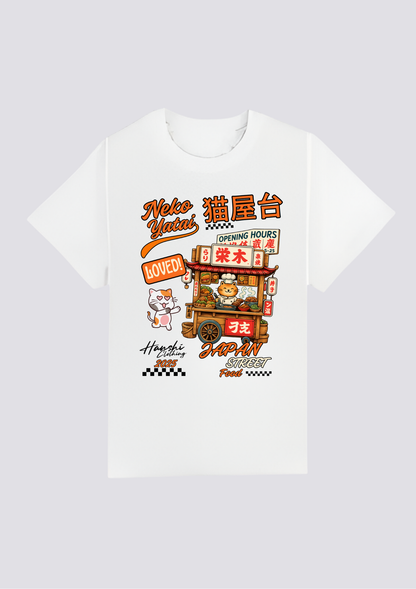 CAMISETA FRONTAL - 猫屋台 (Neko Yatai)