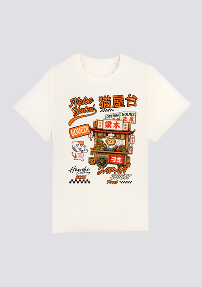 CAMISETA FRONTAL - 猫屋台 (Neko Yatai)