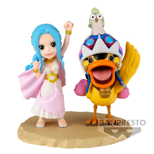 Figura One Piece World Collectable Log Stories NEFERTARI VIVI & KAROO 7 cm